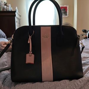 Kate spade black with pink strip.